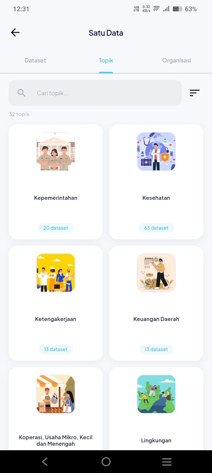 Tampilan layanan aplikasi Grobogan Smart City Mobile
