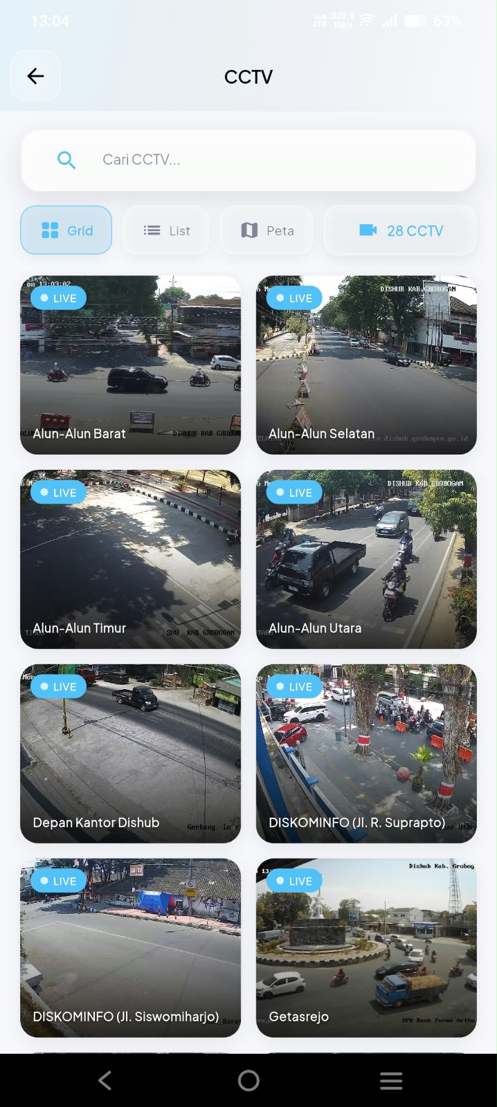 Tampilan layar 4 aplikasi Grobogan Smart City Mobile