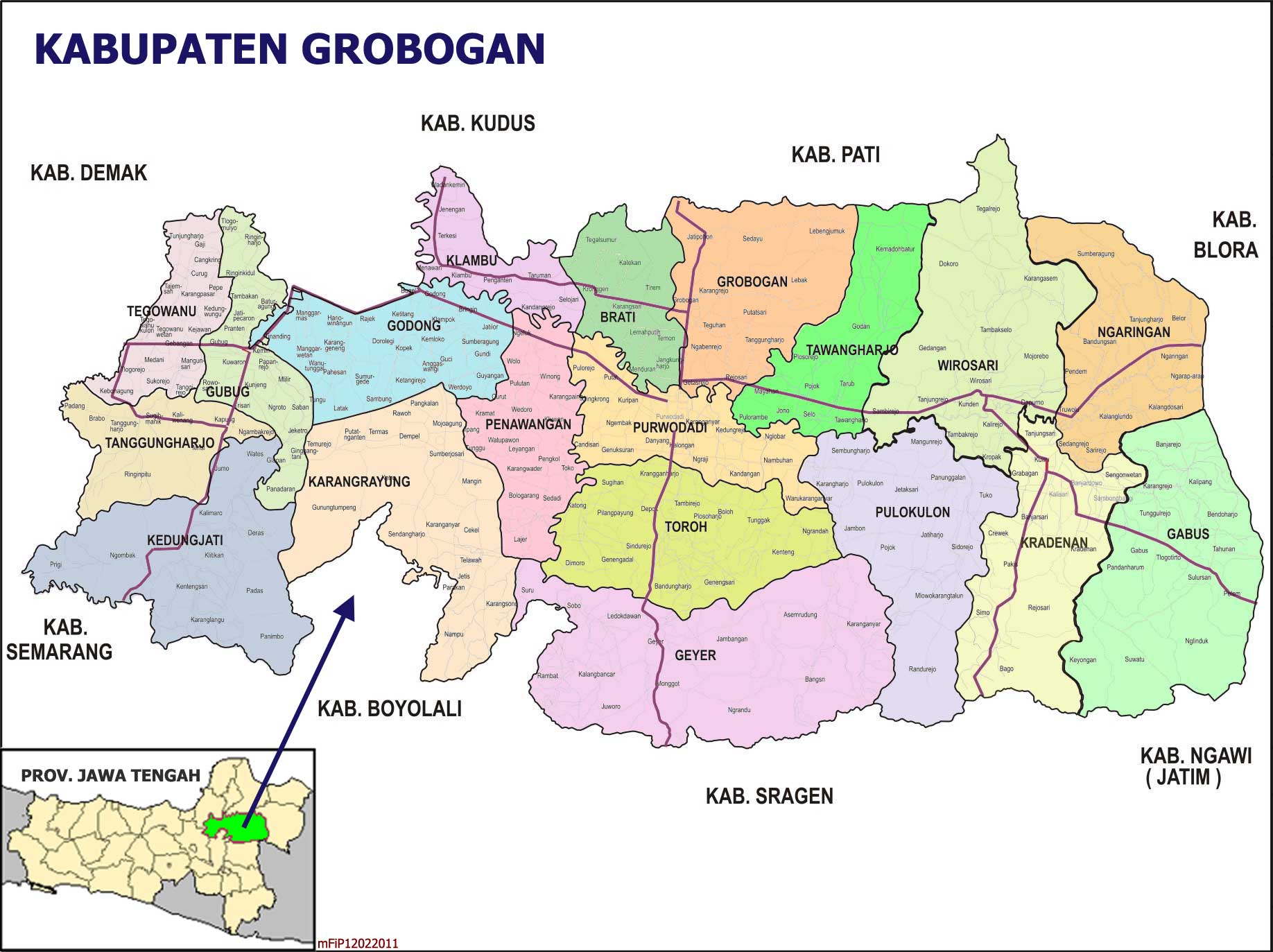 Peta Kabupaten Grobogan