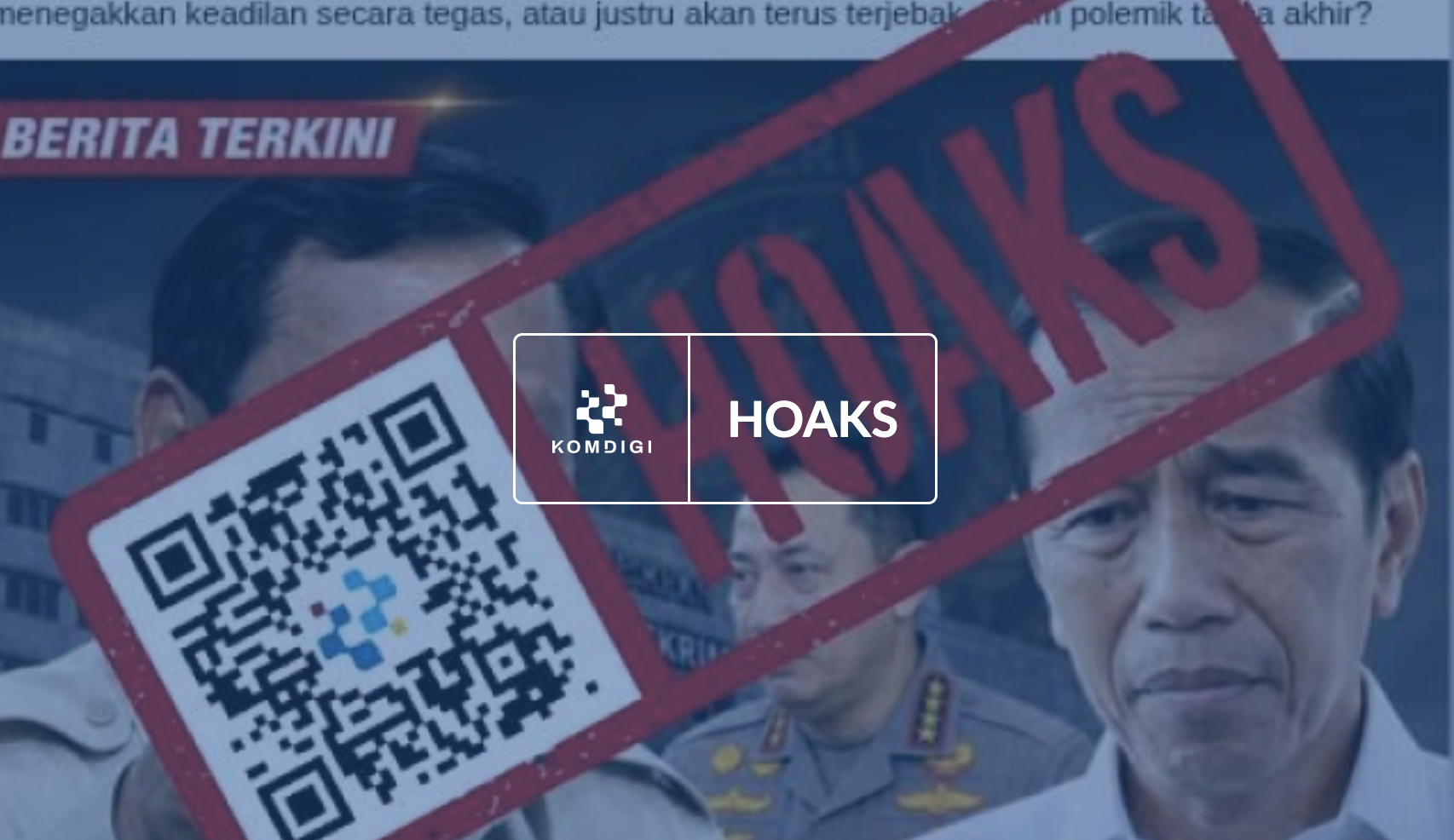 [HOAKS] Presiden Prabowo Minta Kapolri Beri Hukuman Berat untuk Jokowi atas Isu Ijazah