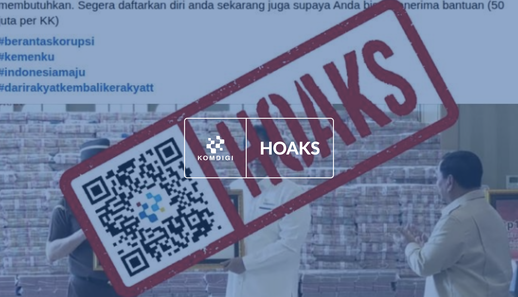 [HOAKS] Bantuan Dana Rp50 Juta per Keluarga dari Kemenkeu