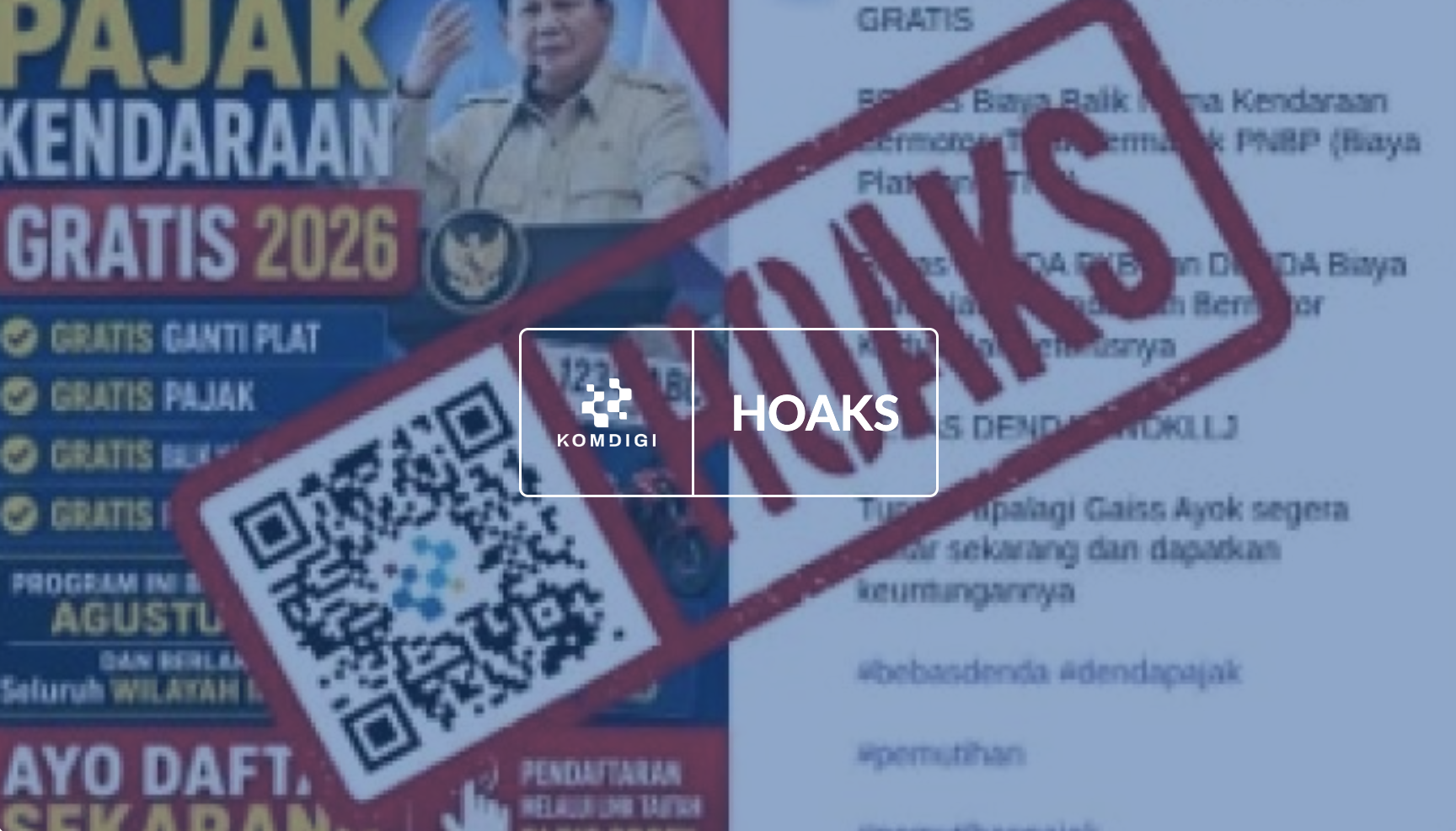 [HOAKS] Tautan untuk Akses Program Pemutihan Pajak Kendaraan 2026