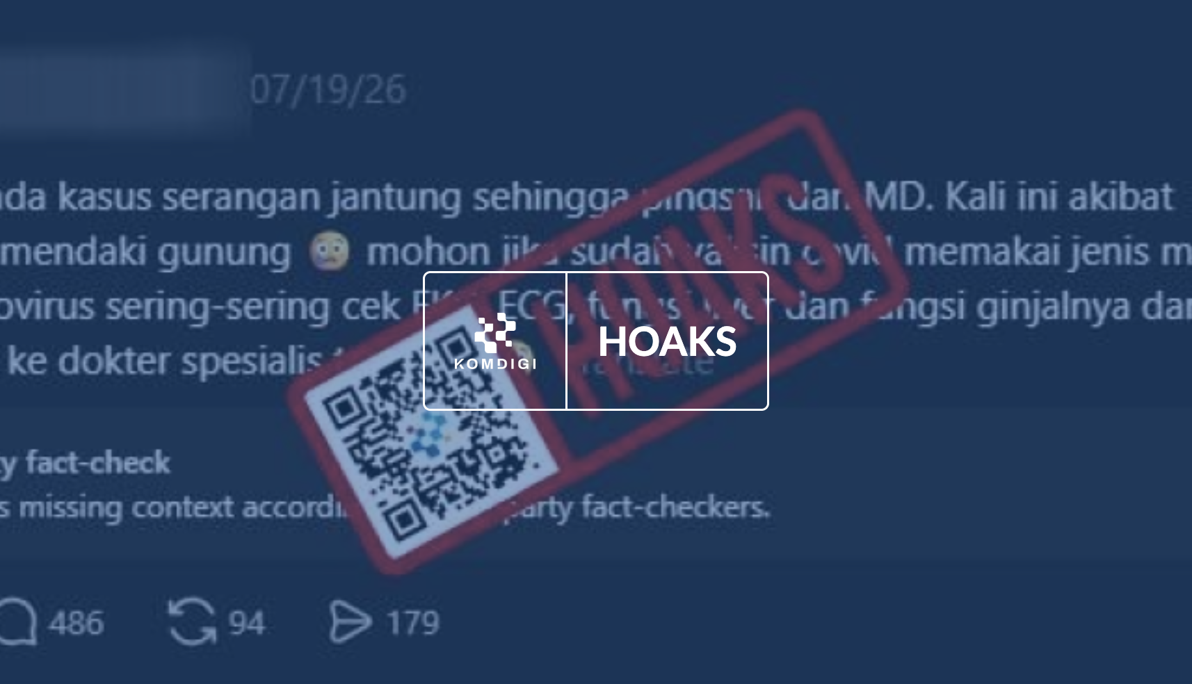 [HOAKS] Vaksin Covid-19 Sebabkan Kematian Pelari dan Pendaki