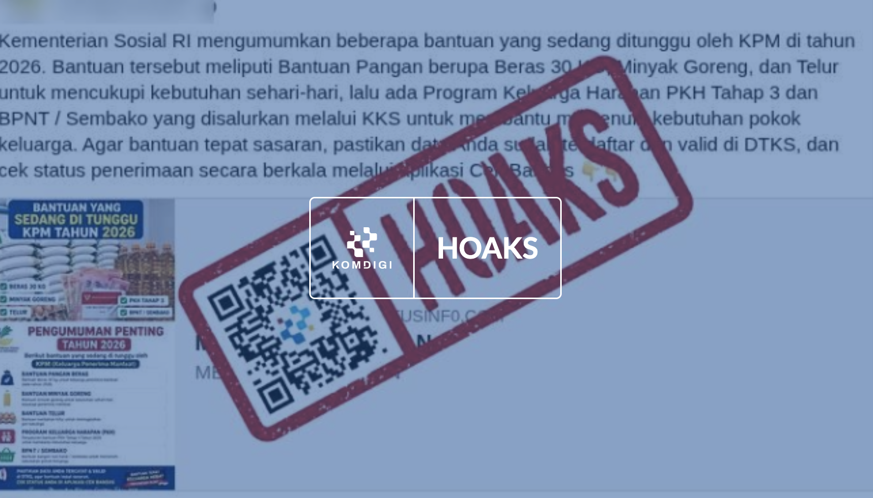 [HOAKS] Tautan Pendaftaran Bantuan Pangan 2026