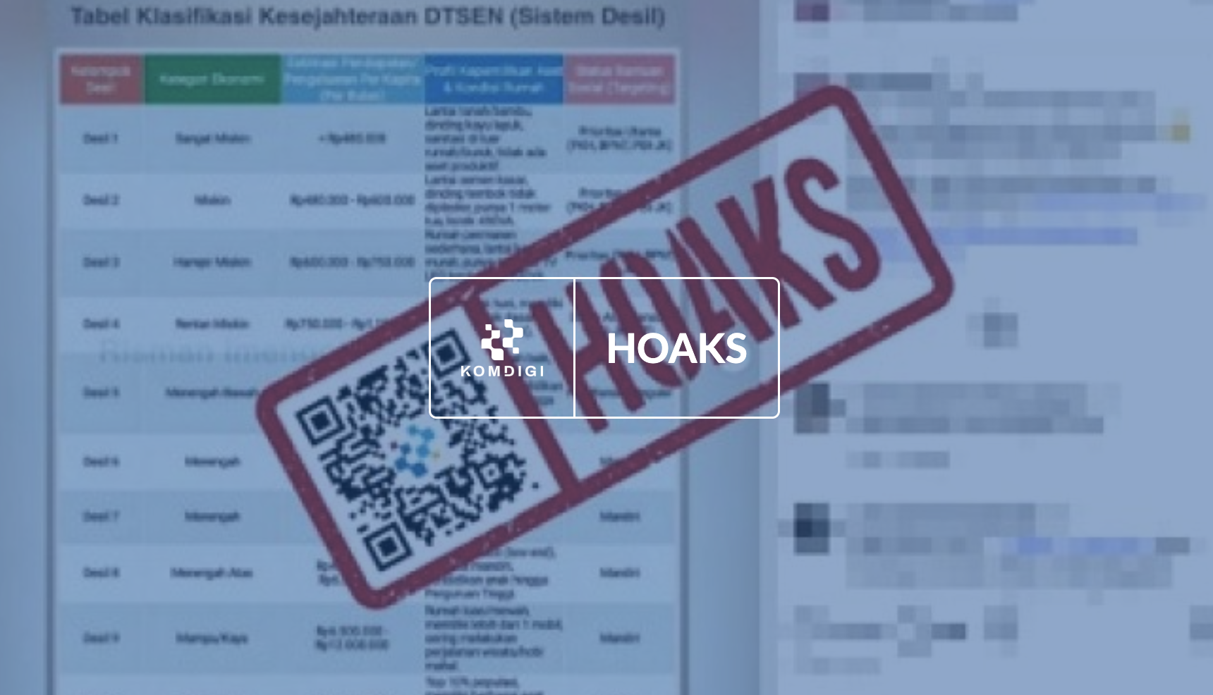 [HOAKS] Sistem Desil Terbaru 2026 Ditentukan oleh Besaran Penghasilan