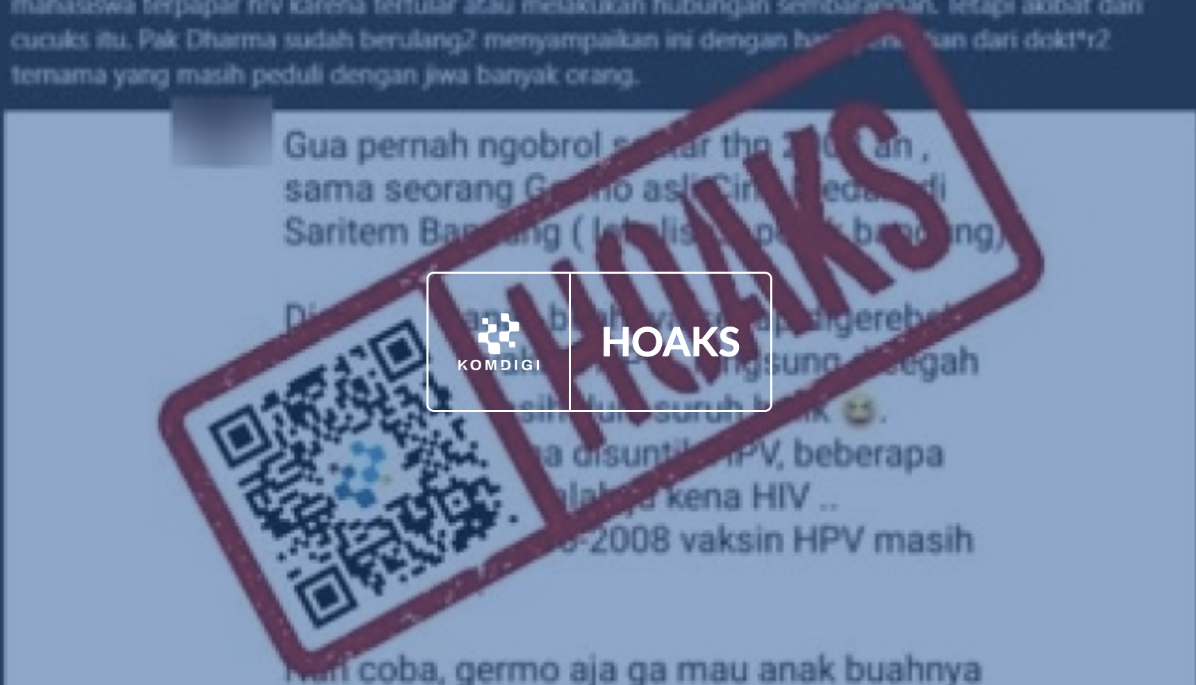 [HOAKS] Vaksin HPV Sebabkan HIV