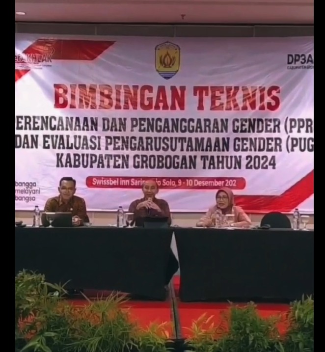 Sekda Anang Armunanto Membuka Bimtek PPRG dan Evaluasi PUG Kabupaten Grobogan 2024