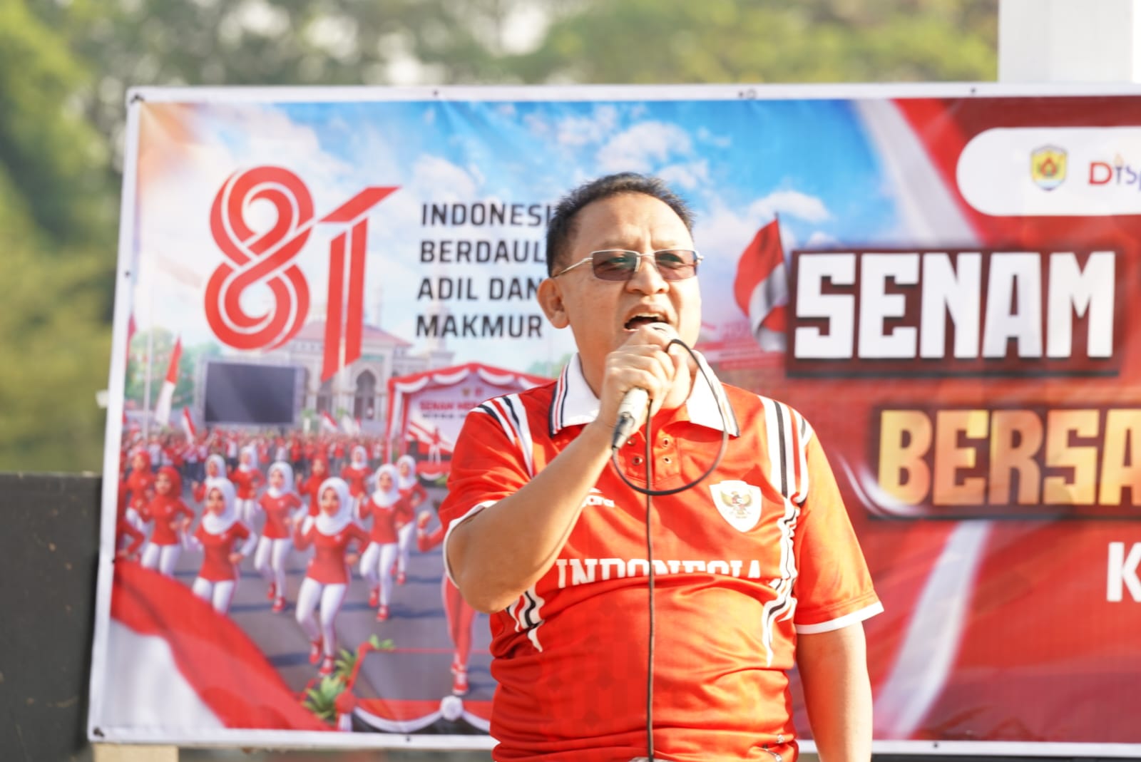 Semarak HUT ke-81 RI: Puluhan Masyarakat Bersama Pemkab Grobogan Meriahkan Senam Tera Indonesia